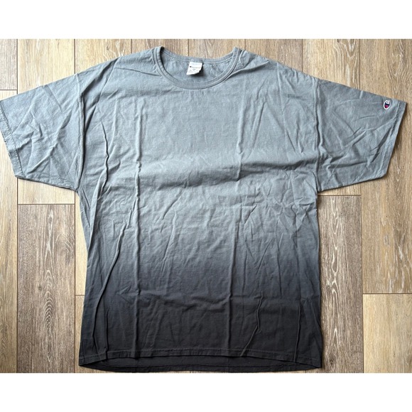 NWOT Unisex Champion Ombre Dip Dye T-Shirt - XXL - Black Ombre - Picture 5 of 6